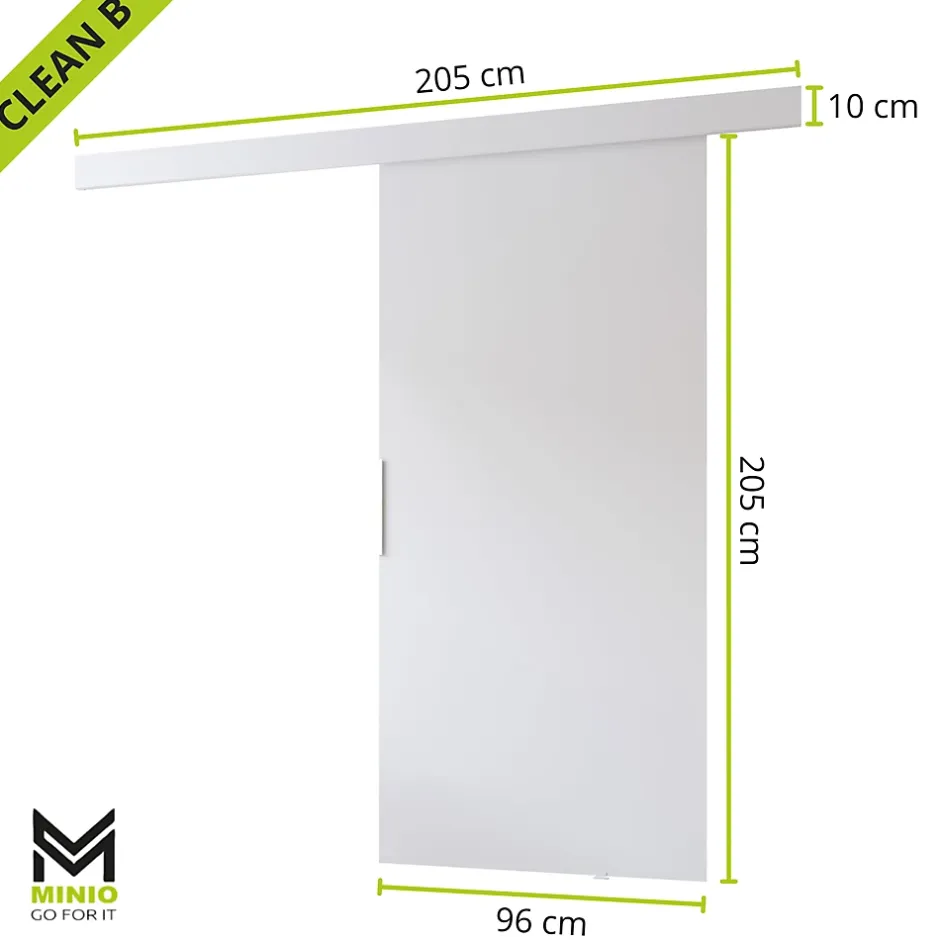 porte coulissante CLEAN B 96 cm Portes de chambre, Blanc-MINIO go for it Clearance