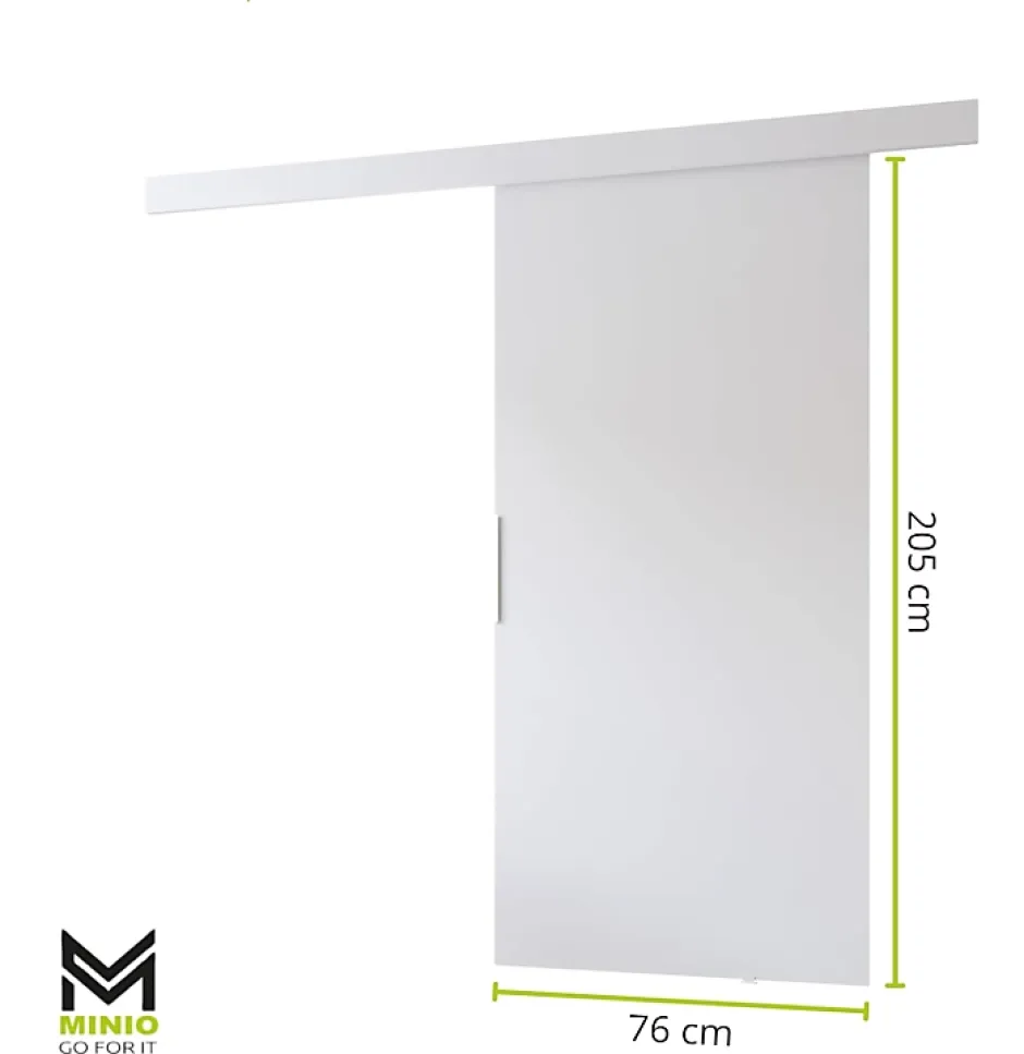 , porte coulissante PRIM A 76 cm, Poignée noire, Chêne Wotan / Noir-MINIO go for it Hot