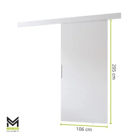 MINIO go for it , porte coulissante PRIM A 106 cm, Poignée noire, Blanc / Noir