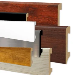 108ML de plinthe BC brossée en EqualWood HI-TEC POLYMERS 75x14mm Noir, Blanc, Aluminium etc. - NOIR-Eternal Parquet