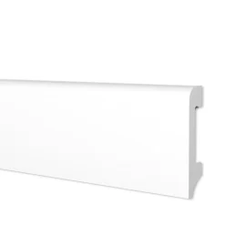 108ML de plinthe BC brossée en EqualWood HI-TEC POLYMERS 75x14mm Noir, Blanc, Aluminium etc. - BLANCHE-Eternal Parquet Outlet