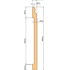 100ml de Plinthe DUCALE GIANT en EqualWood HI-TEC POLYMERS 200x14x2000mm - BLANC-Eternal Parquet