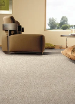 Moquette bouclée beige Berber Agadir 4 m (vendue à la coupe)- Discount