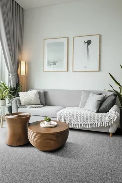 Moquette bouclée gris clair Maas 4m (vendu au m²)-Balta Hot