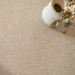 Moquette pure laine vierge bouclée - Mallow - Beige - Echantillon 15 x 20 cm-Décoweb Discount