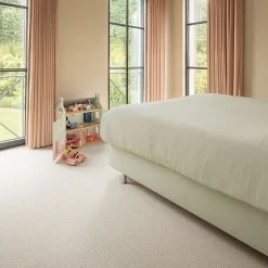 Moquette pure laine vierge bouclée - Mallow - Nude - Rouleau de 4m x 13m-Décoweb Discount