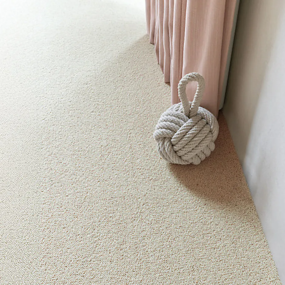 Moquette pure laine vierge bouclée - Mallow - Nude - Rouleau de 4m x 10m-Décoweb