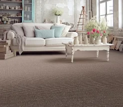 Moquette tissée à plat Sisal Abaca gris 4m (vendue à la coupe)