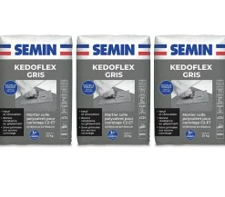 Mortier Colle Polyvalent pour Carrelage Kedoflex Gris , Intérieur/Extérieur, sac de 25 kg, lot de 3-Semin Discount