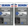 Semin Mortier Colle Polyvalent pour Carrelage Kedoflex Gris , Intérieur/Extérieur, sac de 25 kg, lot de 2