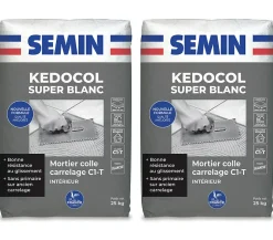 Mortier Colle pour Carrelage Kedocol Super Blanc , Poudre, Intérieur, sac de 25 kg, lot de 2-Semin Sale
