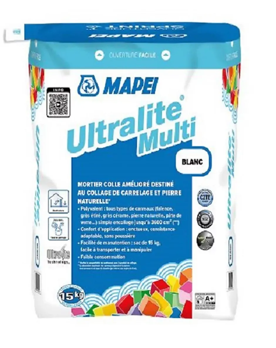Mapei Mortier colle ULTRALITE MULTI - Blanc - sac de 15kg