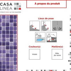 Casa Linéa MOSAIQUE LAVANDE PAPIER 2 x 2 x 0,38 CASA LINEA