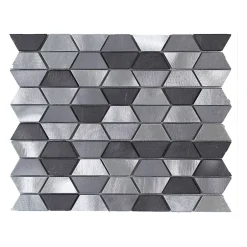Mat Inter Mosaique aluminium Dana argent L. 29 x l. 29 cm