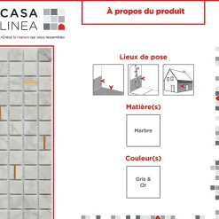 MOSAIQUE CARARA GOLD 1 PLAQUE 30,5 X 30,5 CM CASA LINEA-Casa Linéa Hot