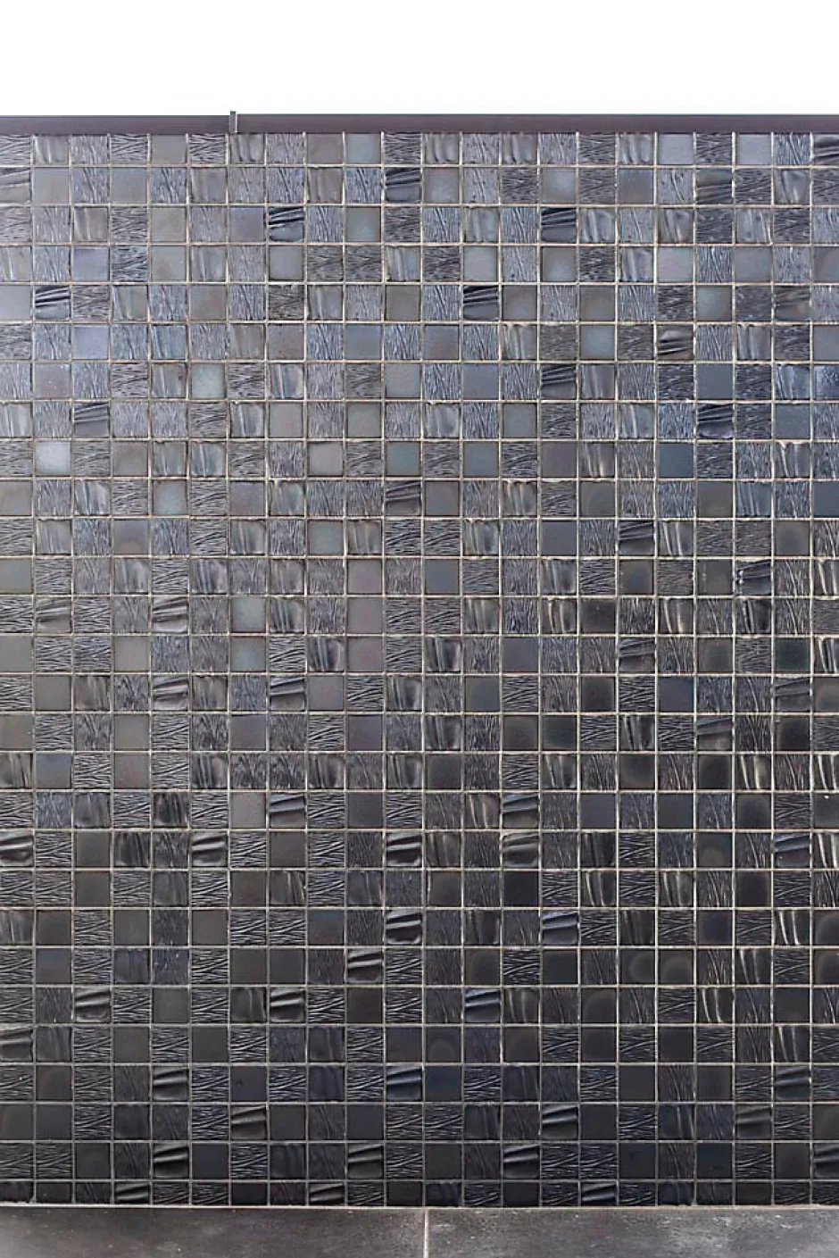 Carrelage Signature Mosaique de Ceramique 4,7 X 4,7 Cm Noire Relief Vague - vendu par plaque de 30X30 cm -