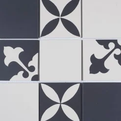 Carrelage Signature Mosaique de Ceramique 10X10 cm - Decor Type Carreau Ciment - vendu par plaque de 30,7X30,7 cm -