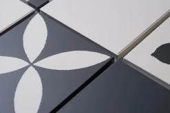 Carrelage Signature Mosaique de Ceramique 10X10 cm - Decor Type Carreau Ciment - vendu par plaque de 30,7X30,7 cm -