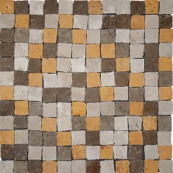 Carrelage Signature Mosaique de marbre casse 2.5X2.5 cm Mix Couleur - vendu par plaque de 32X32 cm -
