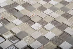 Mosaique de Marbre et Verre Beige - vendu par plaque de 32.8X32.8 cm --Carrelage Signature New