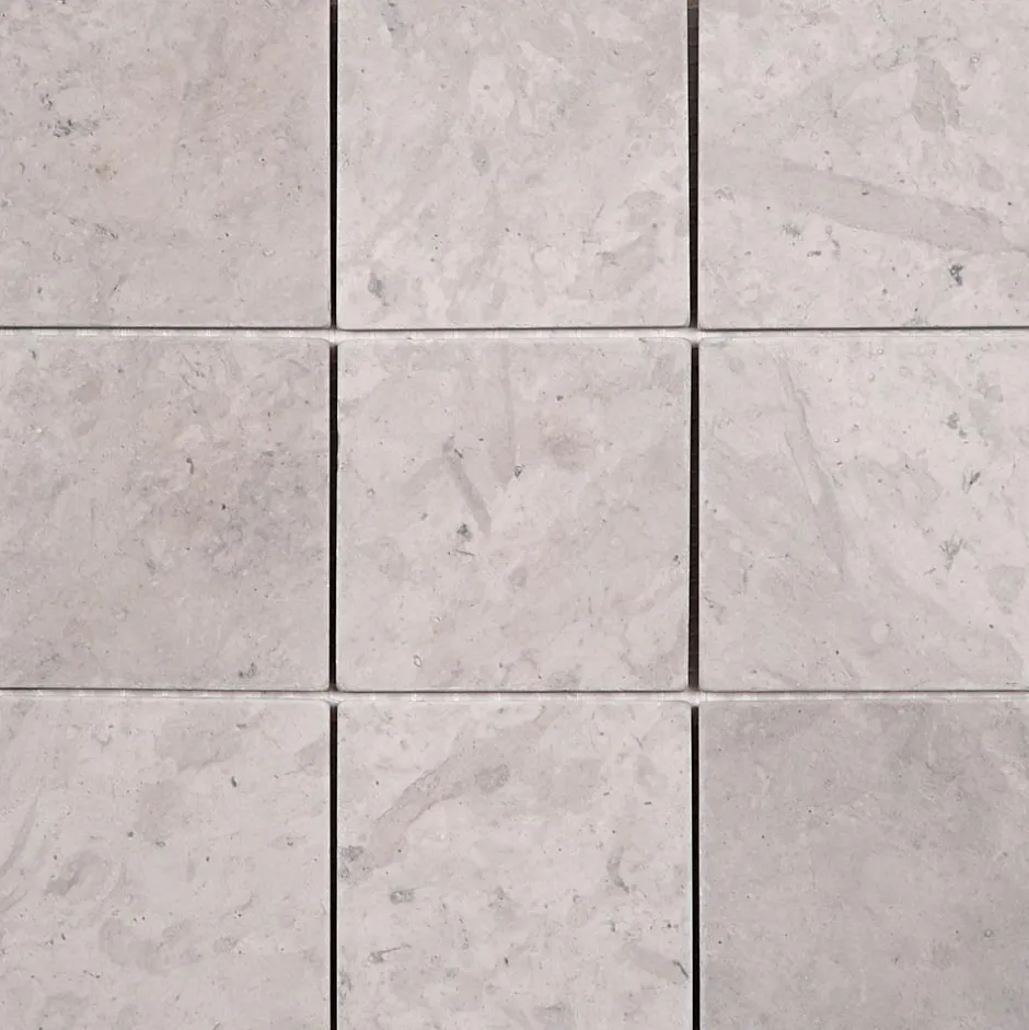 Mosaique de Marbre Gris Clair Adouci 9,8X9,8 Cm - vendu par plaque de 30 X 30 cm --Carrelage Signature Discount