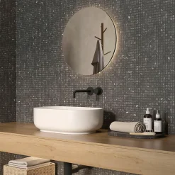 Carrelage Signature Mosaique de Marbre Noir Vieilli 1.5 X 1.5 Cm - vendu par plaque de 30.5 X 30.5 Cm -