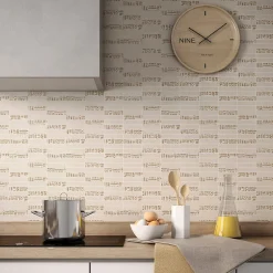 Carrelage Signature Mosaique de Marbre Poli Beige Décor Lettre Or 2.3X9.8 cm - vendu par plaque de 30X30 cm -