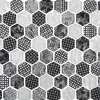 Carrelage Signature Mosaique de Verre Hexagone Blanc et Noir - vendu par plaque de 26.5 X 29.6 cm -