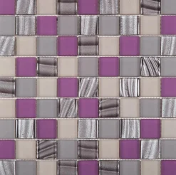 Mosaique de Verre mix Rose 3,1X3,1 cm - vendu par plaque de 30X30 cm --Carrelage Signature Sale