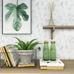 Carrelage Signature Mosaique de Verre Recycle blanc et Marbré forme Ecaille Longue - vendu par plaque de 29,8X25,8 cm -