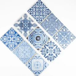 Casa Linéa MOSAIQUE DECOR RENAISSANCE TRAVERTIN DECORE BLUE 1 PLAQUE 10 x 30,5 CM CASA LINEA