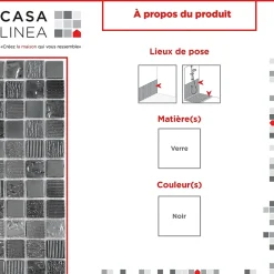 MOSAIQUE GLOSSY NOIR 1 PLAQUE 30,5 x 30,5 CM CASA LINEA-Casa Linéa New