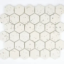 Casa Linéa MOSAIQUE HEXAGONE TERRAZZO IVOIRE 1 PLAQUE 30,5 x 30,5 CM CASA LINEA