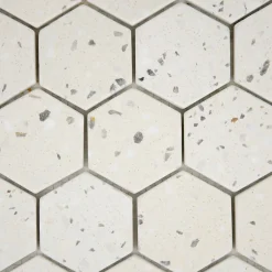 Casa Linéa MOSAIQUE HEXAGONE TERRAZZO IVOIRE 1 PLAQUE 30,5 x 30,5 CM CASA LINEA
