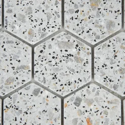 MOSAIQUE HEXAGONE TERRAZZO LIGHT GREY 1 PLAQUE 30,5 x 30,5 CM CASA LINEA-Casa Linéa Hot