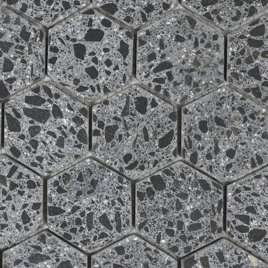 MOSAIQUE HEXAGONE TERRAZZO BLACK 1 PLAQUE 30,5 x 30,5 CM CASA LINEA-Casa Linéa Hot