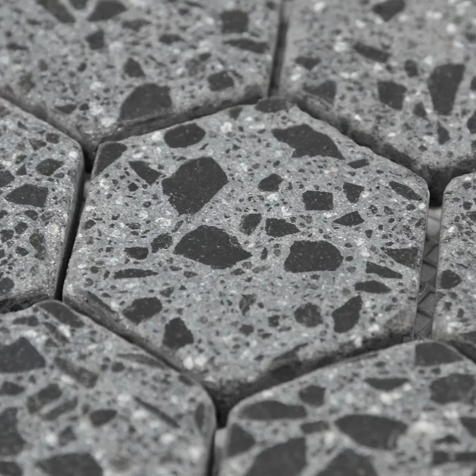 MOSAIQUE HEXAGONE TERRAZZO BLACK 1 PLAQUE 30,5 x 30,5 CM CASA LINEA-Casa Linéa Hot