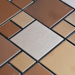MOSAIQUE INOX MIX MARRON 1 PLAQUE 30,5 x 30,5 CM CASA LINEA-Casa Linéa