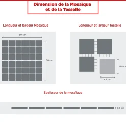 MOSAIQUE LES SUBLIMES SILVER BLACK 1 PLAQUE 30 x 30 CM CASA LINEA-Casa Linéa Online