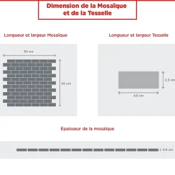 MOSAIQUE LES TENDANCES BRIQUETTE CHROME 1 PLAQUE 30 x 30 CM CASA LINEA-Casa Linéa Best