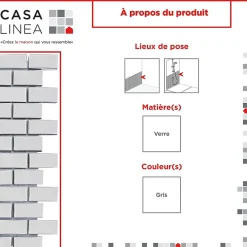 MOSAIQUE LES TENDANCES BRIQUETTE CHROME 1 PLAQUE 30 x 30 CM CASA LINEA-Casa Linéa Best