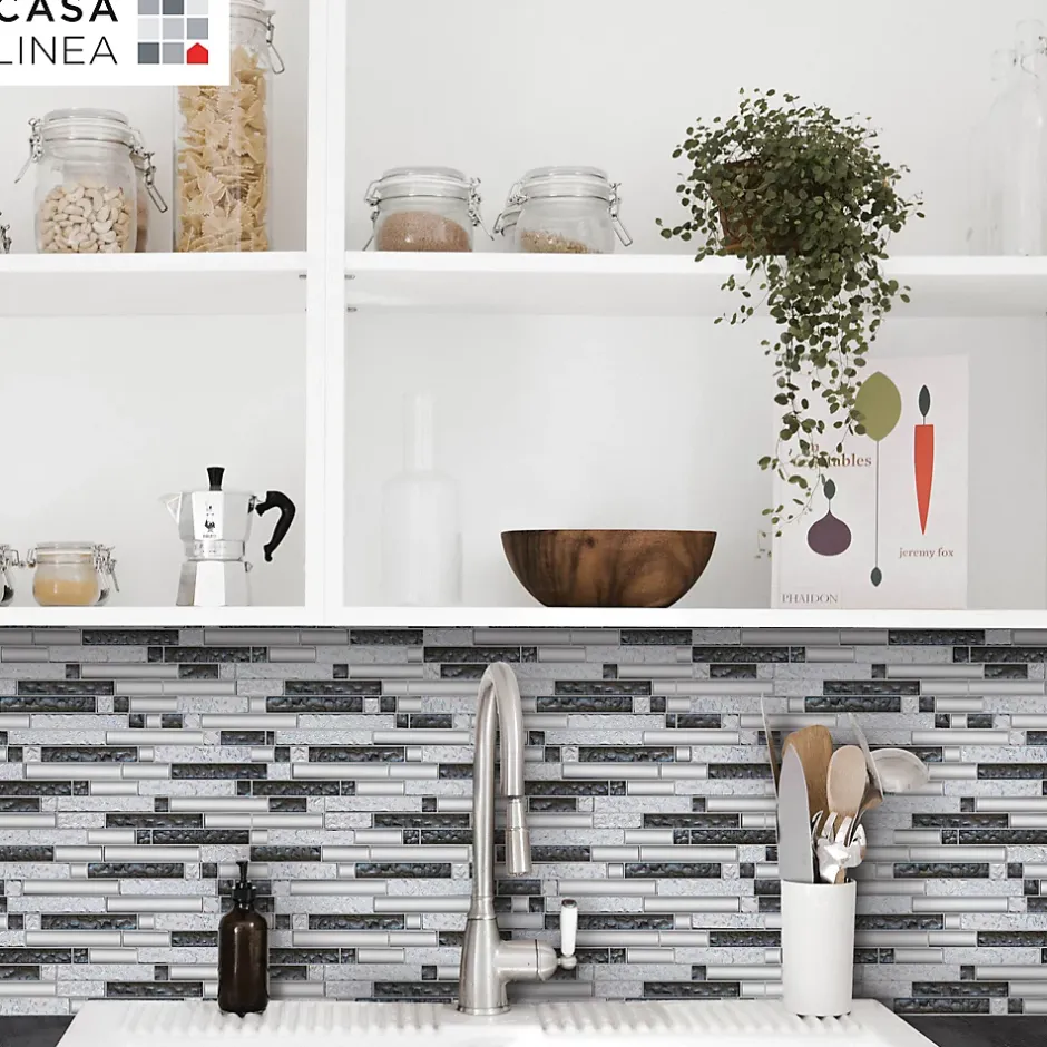 Casa Linéa MOSAIQUE LES TENDANCES VERMETAL TUBE GRIS 1 PLAQUE 30 x 30 CM CASA LINEA