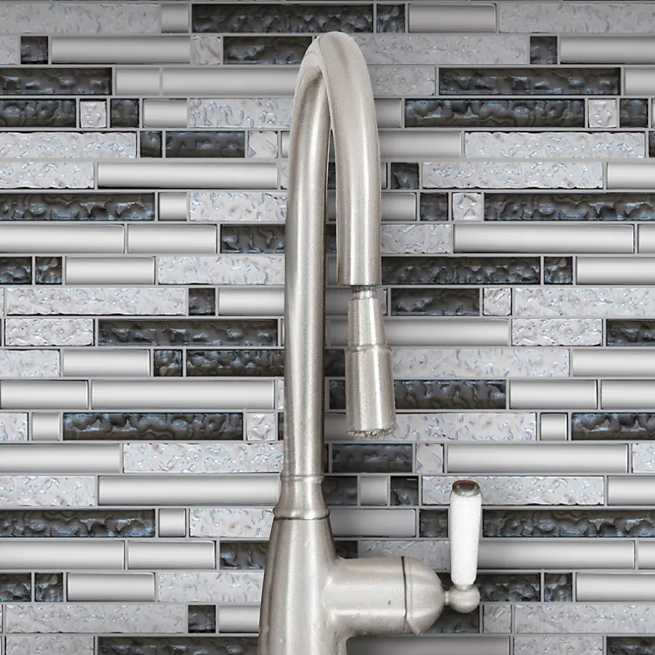 Casa Linéa MOSAIQUE LES TENDANCES VERMETAL TUBE GRIS 1 PLAQUE 30 x 30 CM CASA LINEA