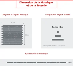 Casa Linéa MOSAIQUE LES TENDANCES VERMETAL TUBE GRIS 1 PLAQUE 30 x 30 CM CASA LINEA