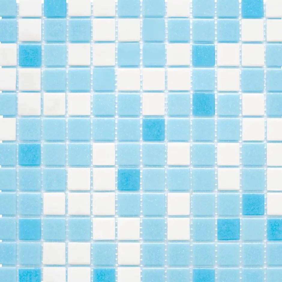 Casa Linéa MOSAIQUE MELANGE ADOUCI BLANC BLEU TRAME PAPIER 1 PLAQUE 32,7 x 32,7 CM CASA LINEA