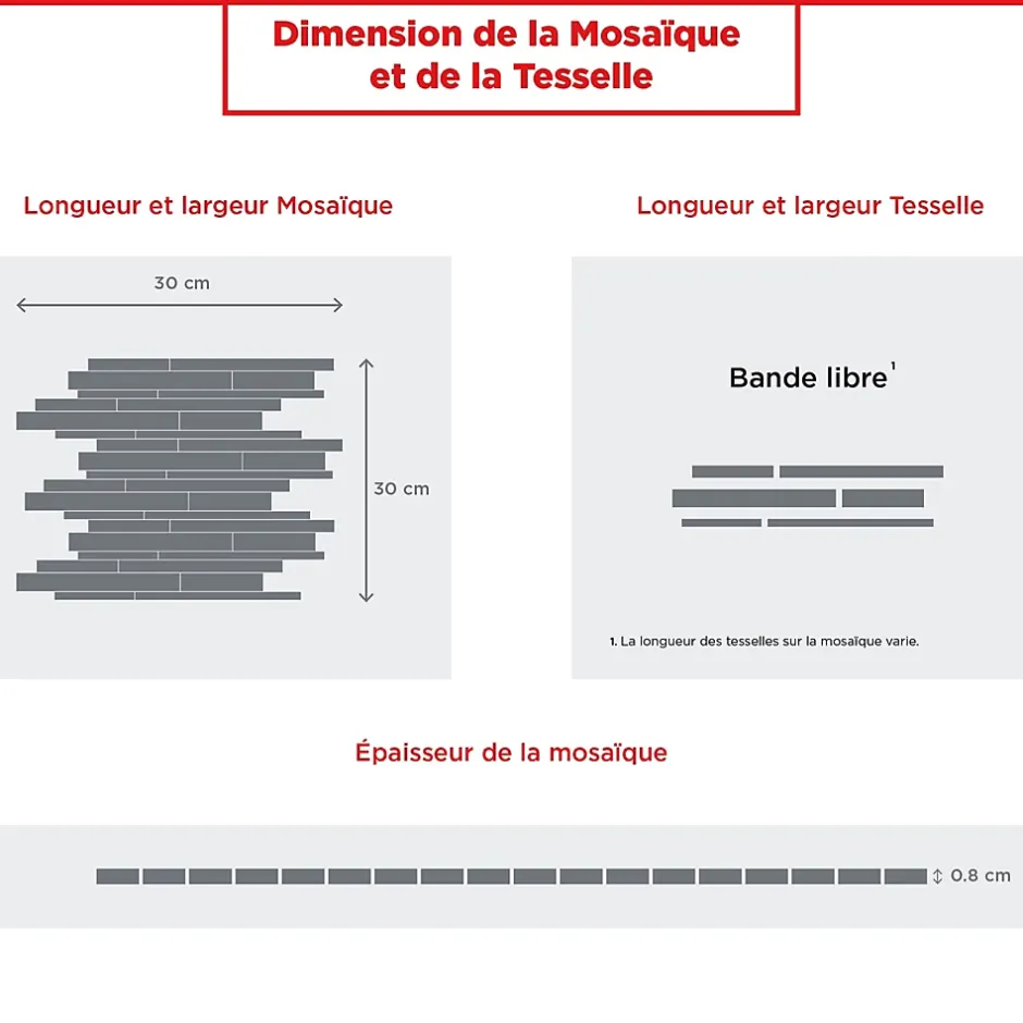 Casa Linéa MOSAIQUE MF TUBE MIX GRIS ALU 1 PLAQUE 30 x 30 CM CASA LINEA