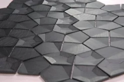 Mosaique Palladiane Aluminium 3D Noir - vendu par plaque de 27.9X27.9 cm --Carrelage Signature Outlet