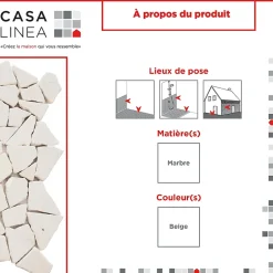 MOSAIQUE PALLADIEN CREME 1 PLAQUE 30 x 30 CM CASA LINEA-Casa Linéa New