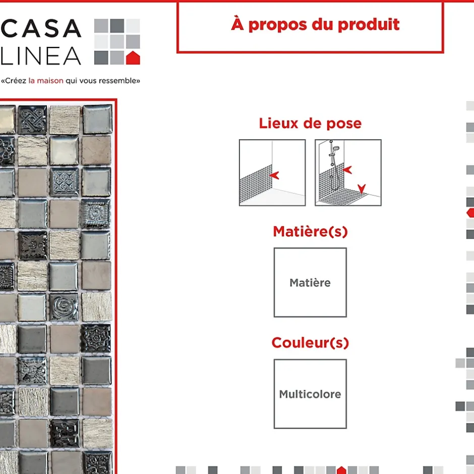 MOSAIQUE SMOKY GREY 1 PLAQUE 30 x 30 CM CASA LINEA-Casa Linéa Hot