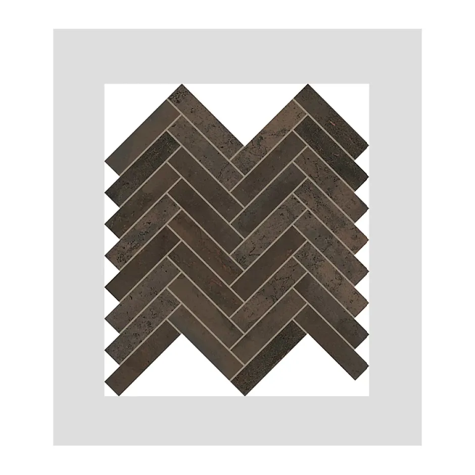 Aelle Carrelage Mosaique sol / mur chevron effet métal cuivre 28,1x28,1cm IONIC MAGNETIC COPPER